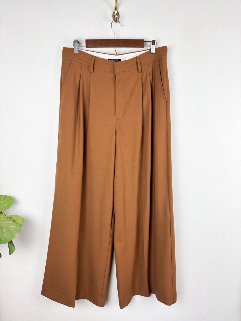 NWOT Madewell Harlow Wool Blend Wide Leg Trousers Sz 8